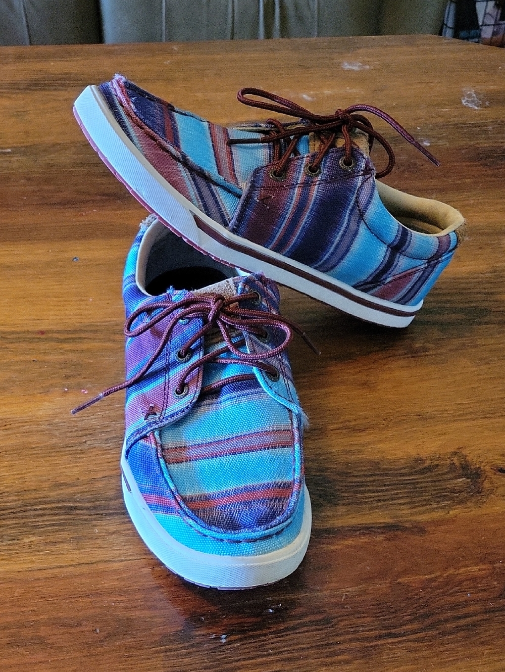 Twisted X Womens Hooey Blue Multi Loper Shoes Size 6.5